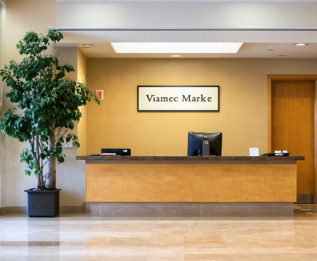 Pohľad na našu modernú recepciu a priestory pre klientov v Tower 1